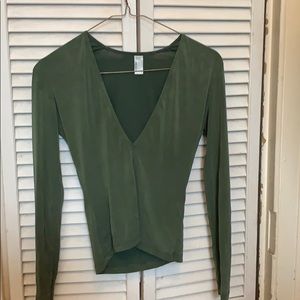 Long sleeve deep v